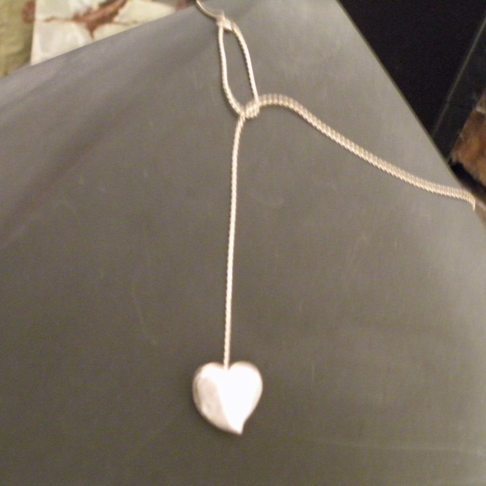 Sterling silver necklace, with heart. Vintage - Picture 2 of 3